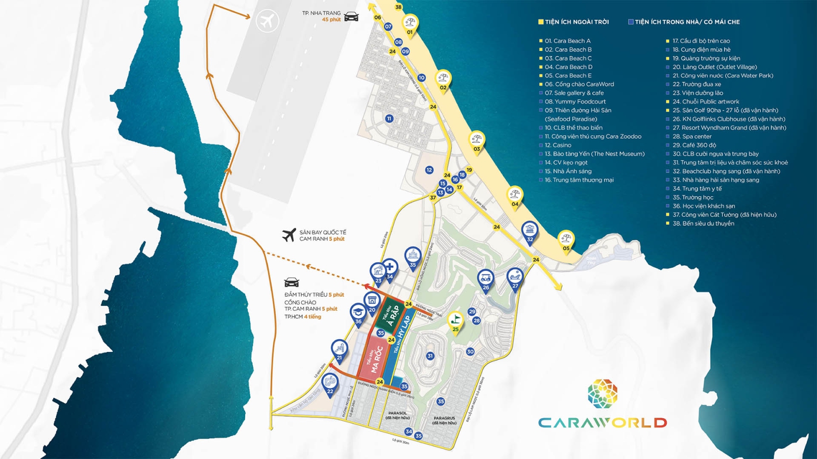 Tiện ích CARAWORLD CAM RANH